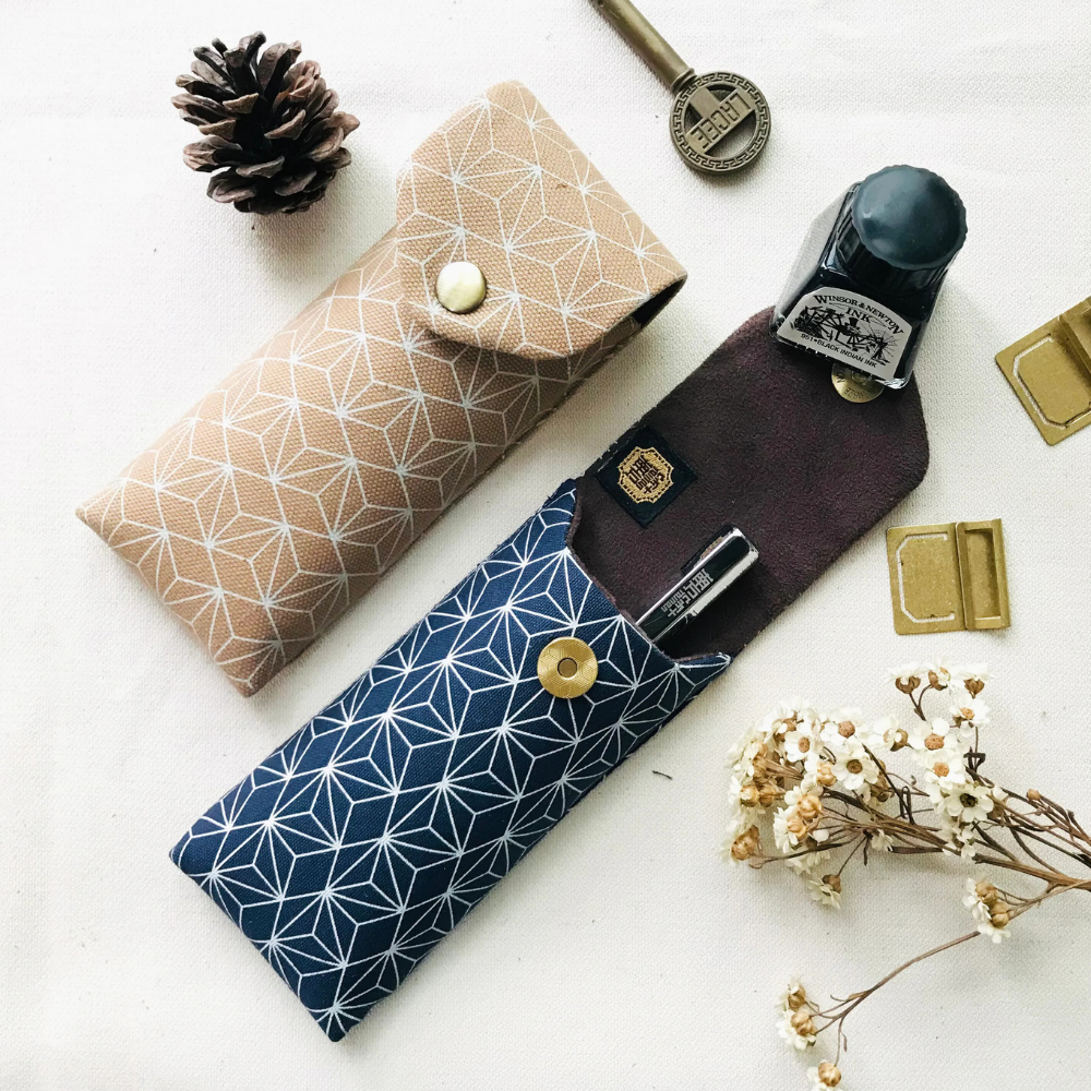 Kyoku haku Window Grating Pen Case für 2 Schreibgeräte