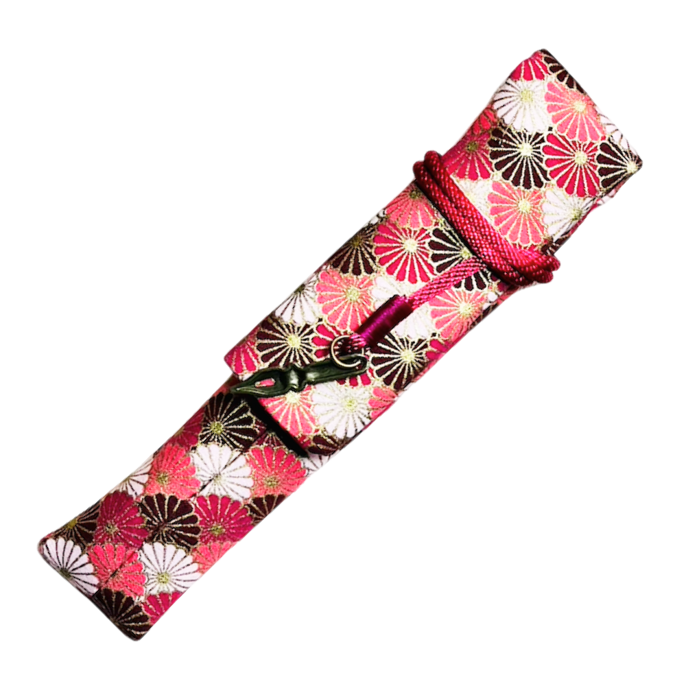 Kyoku haku Japanese kiku pattern pink Pen Sleeve für 1 Schreibgerät