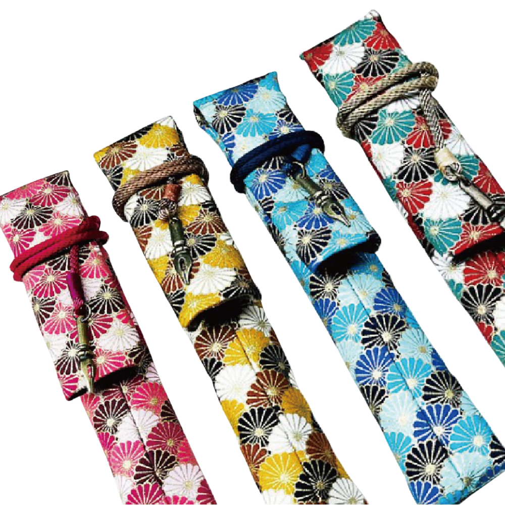 Kyoku haku Japanese kiku pattern pink Pen Sleeve für 1 Schreibgerät