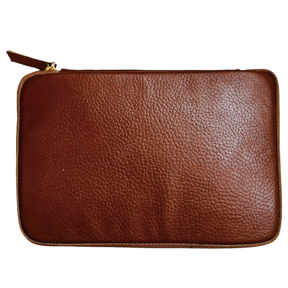 Kyoku haku Leather brown Zippered Pen Case für 10 Schreibgeräte