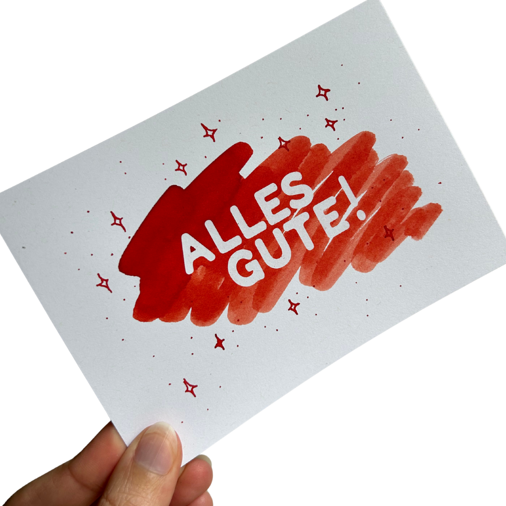 Alles Gute - Tinten Swatch Kreativkarte