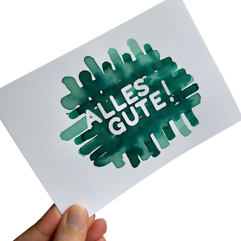 Alles Gute - Tinten Swatch Kreativkarte