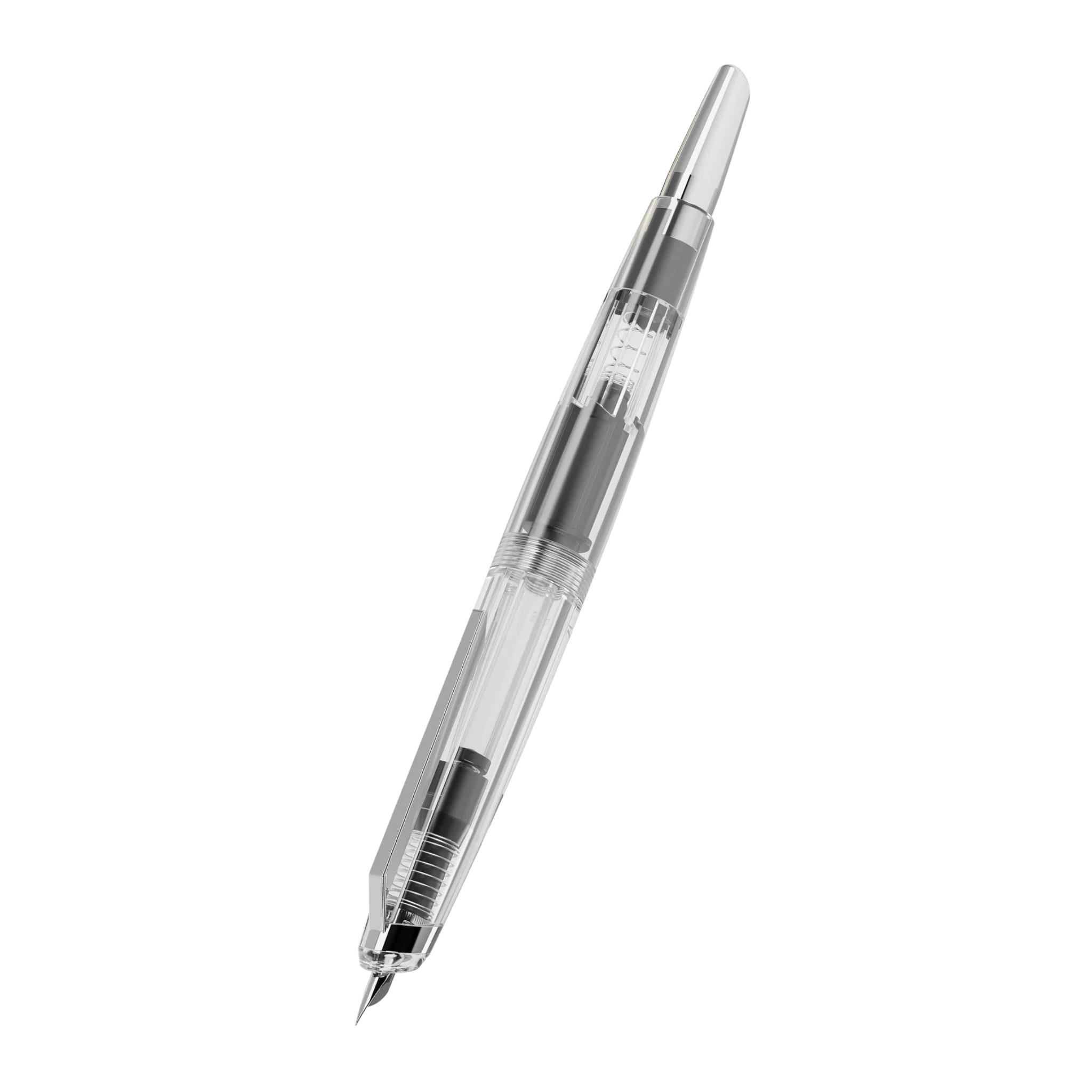 Endless Phantom Retractable Fountain Pen Clear Chrome