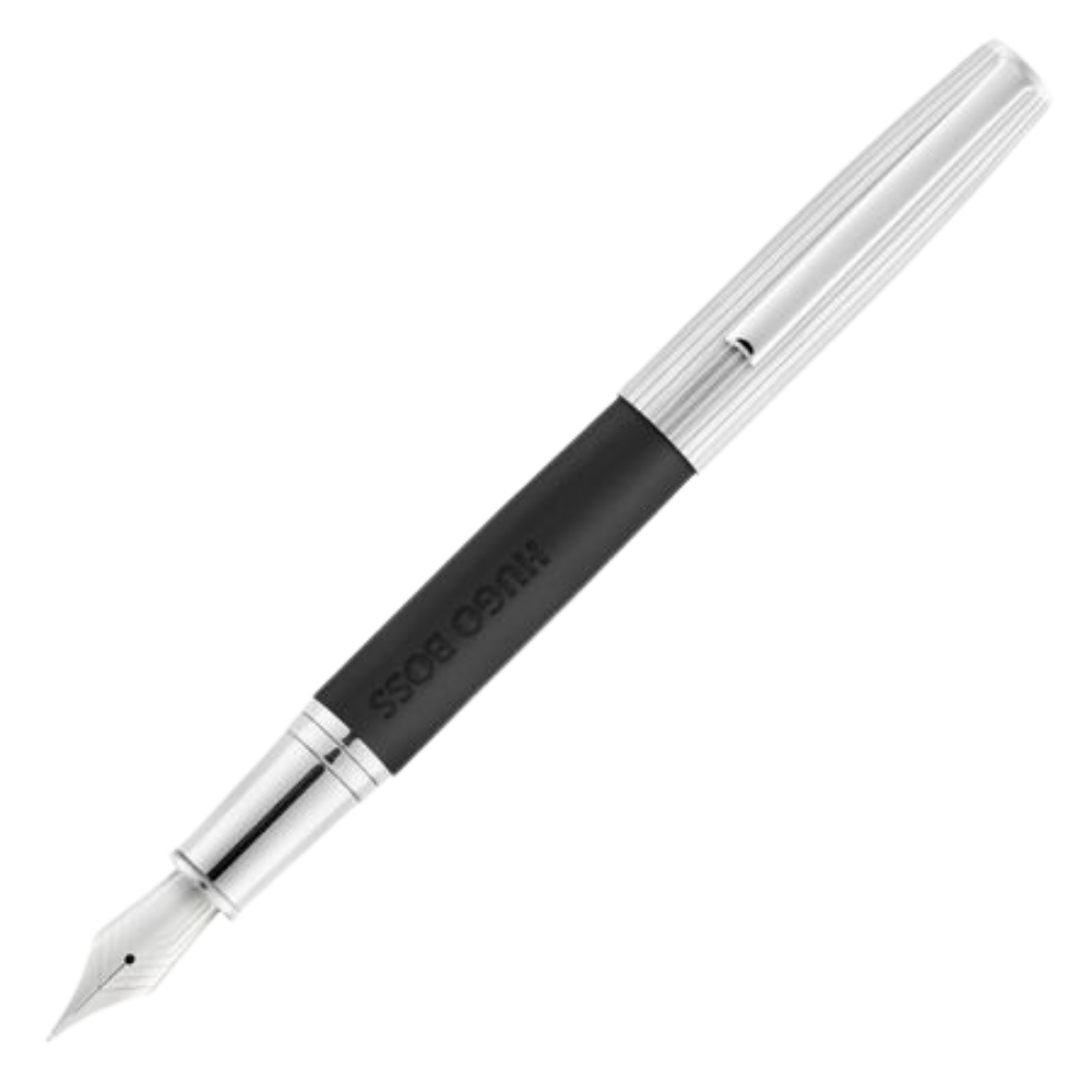 Hugo Boss Illusion Arcade Black & Chrome Füllfederhalter