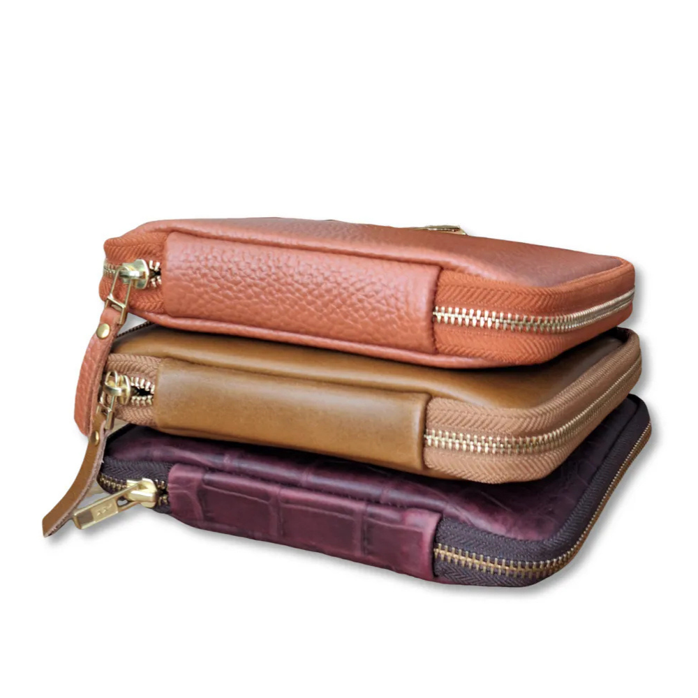 Kyoku haku soft Vegetable Tanned Leather Pen Case Ancora Red für 10 Schreibgeräte