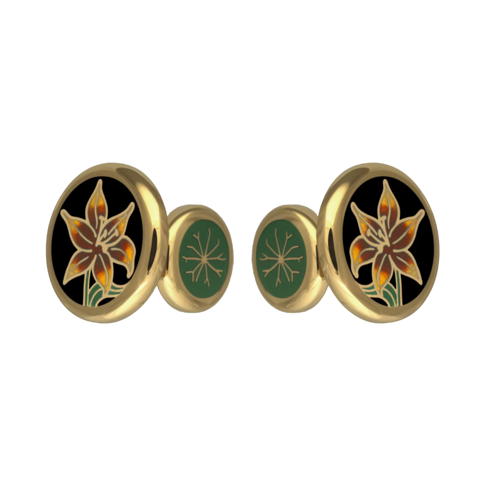 David Oscarson – Lilies Cufflinks - Black