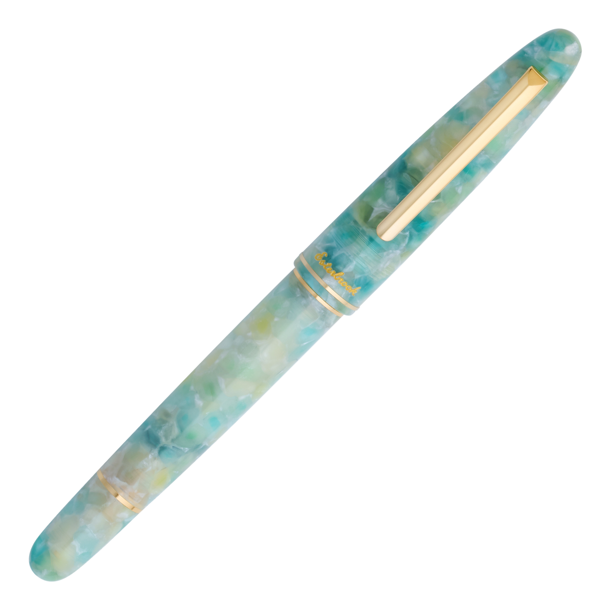 Esterbrook Estie Sea Glass Gold Trim Button Piston Fountain Pen