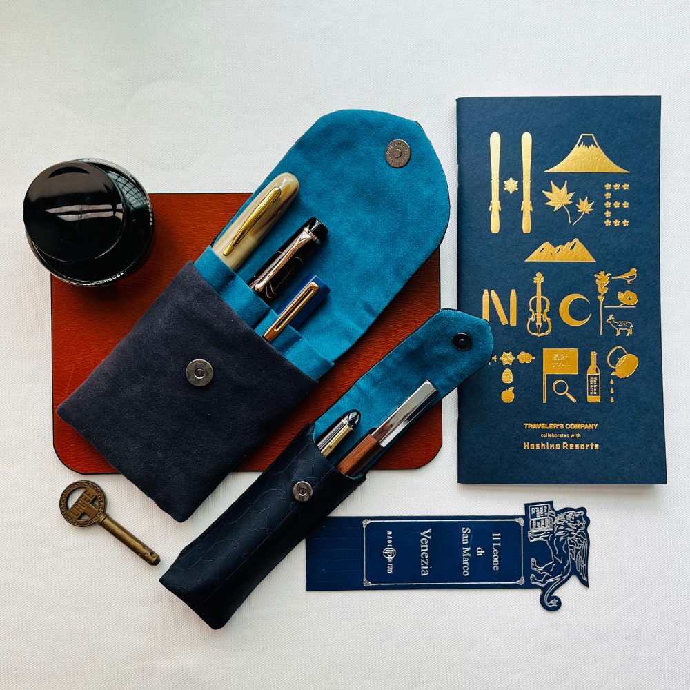Kyoku haku Classic Pen Case für 2 Schreibgeräte