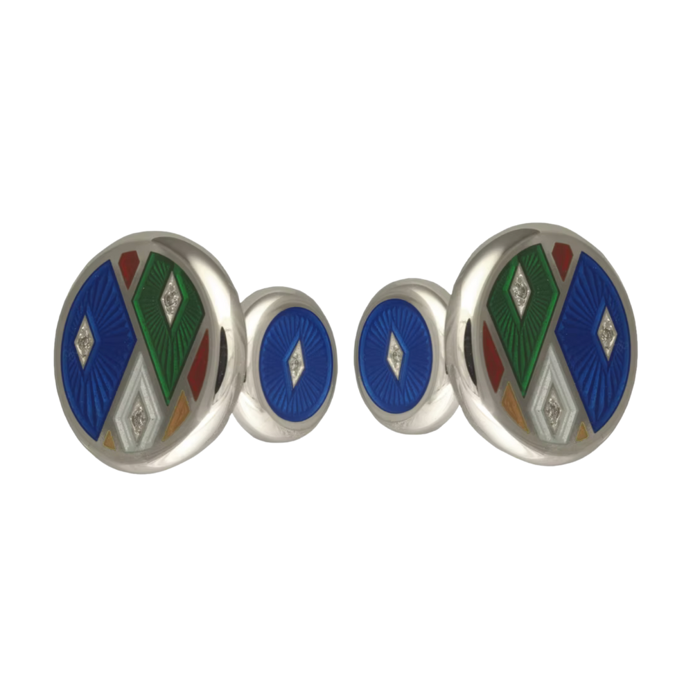 David Oscarson – Harlequin Cufflinks - Sapphire Blue