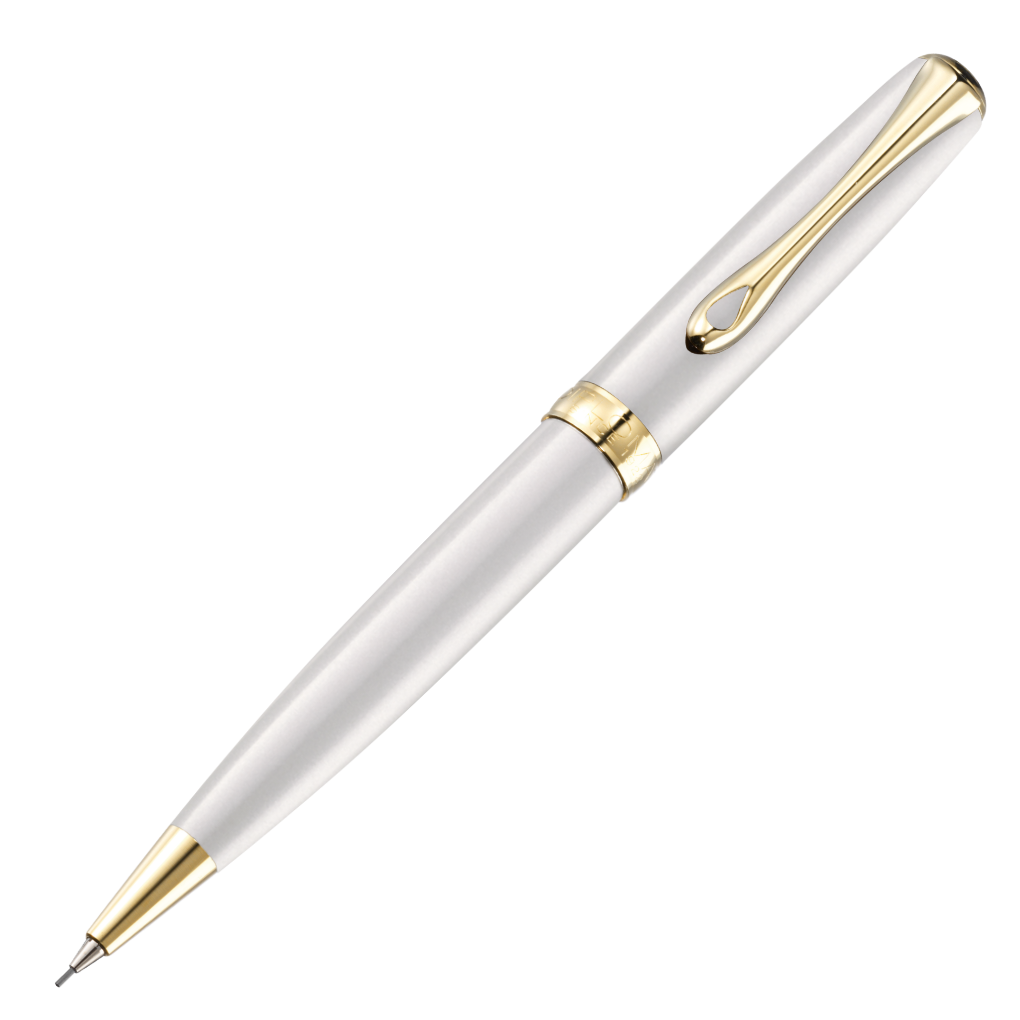 Diplomat Excellence A2 Weiß Perlmutt Gold Drehbleistift