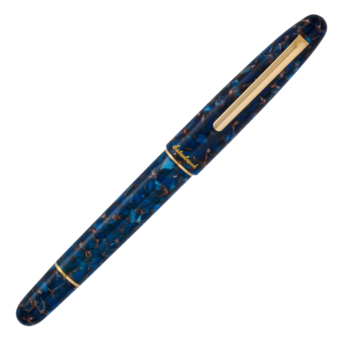 Esterbrook Estie Nouveau Bleu Gold Trim Button Piston Fountain Pen