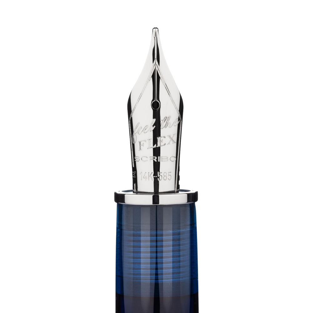 Scribo FEEL Blu Sospeso Platinum Trim Fountain Pen
