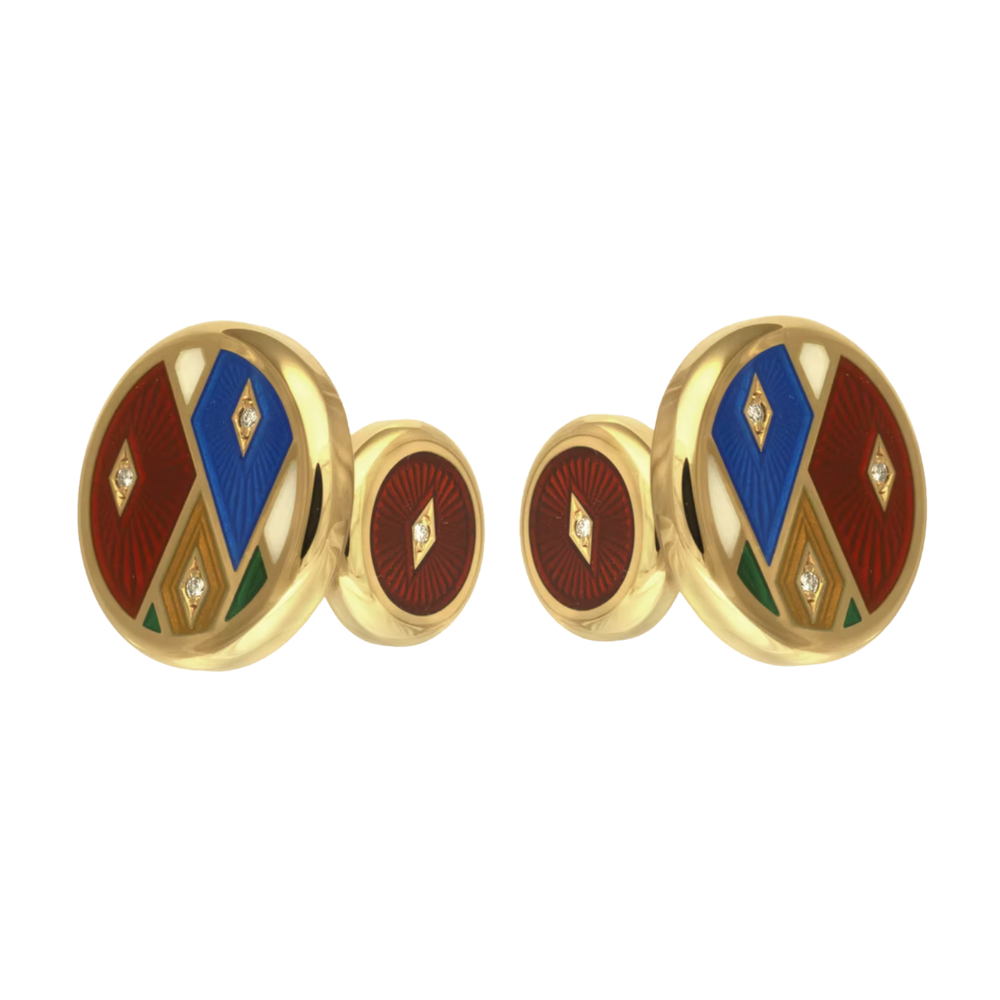 David Oscarson – Harlequin Cufflinks - Ruby Red