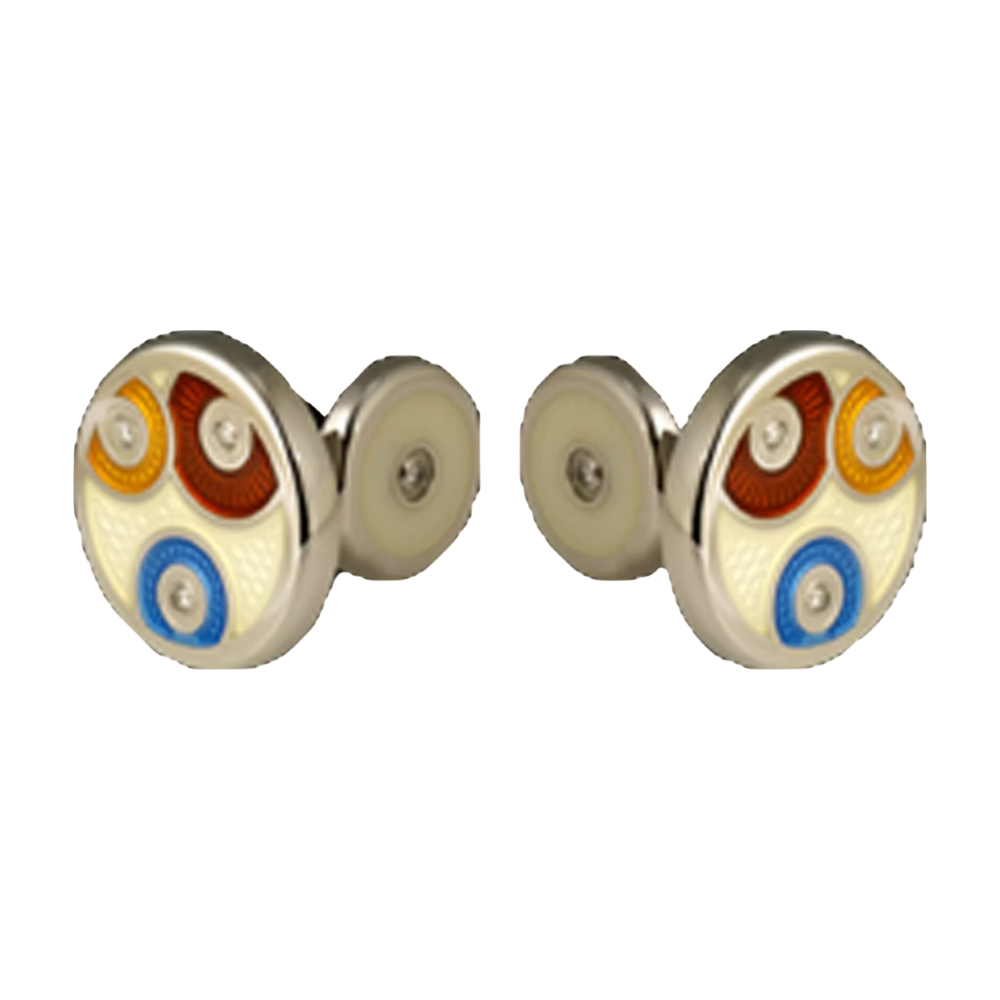 David Oscarson – Pierrot Pierrette Cufflinks - White