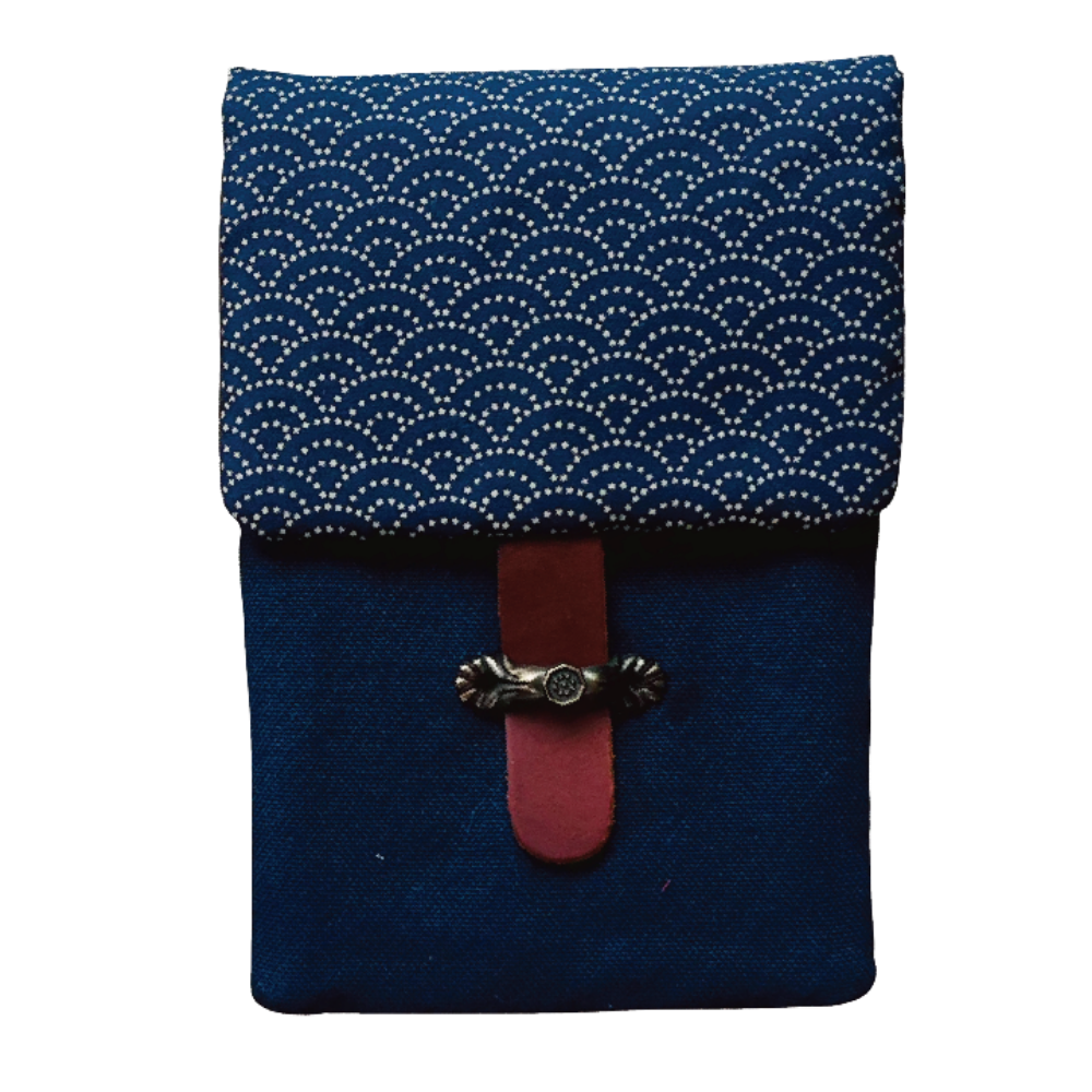 Kyoku haku Seigaiha Flap Pen Case für 4 Schreibgeräte