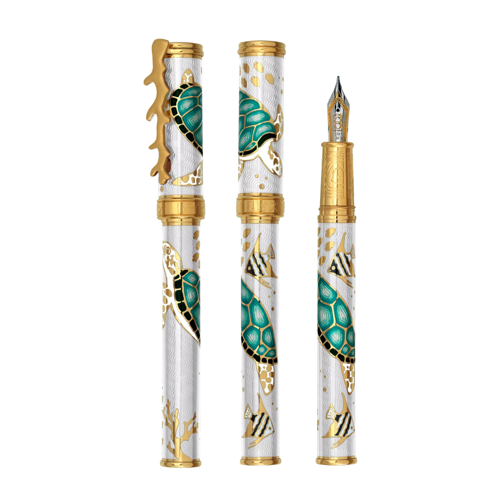 David Oscarson – Sea Turtles Collection - White Teal Sea