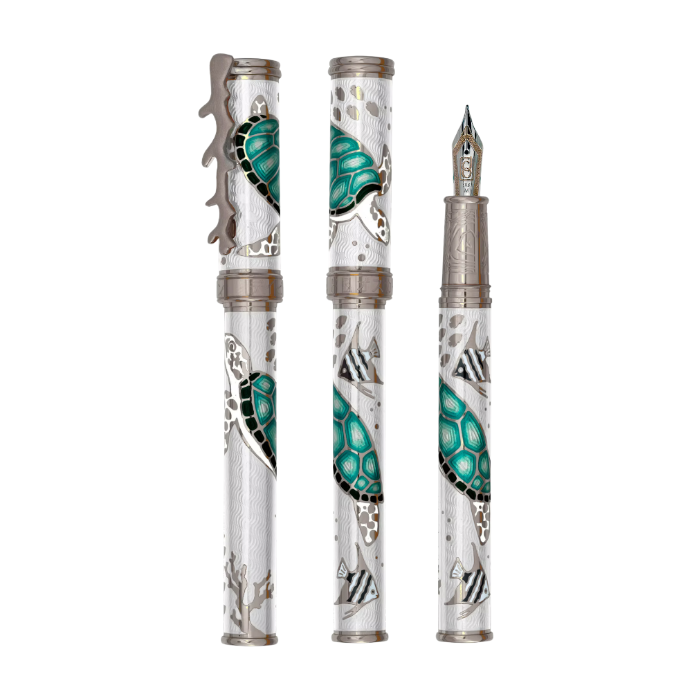 David Oscarson – Sea Turtles Collection - White Teal Sea