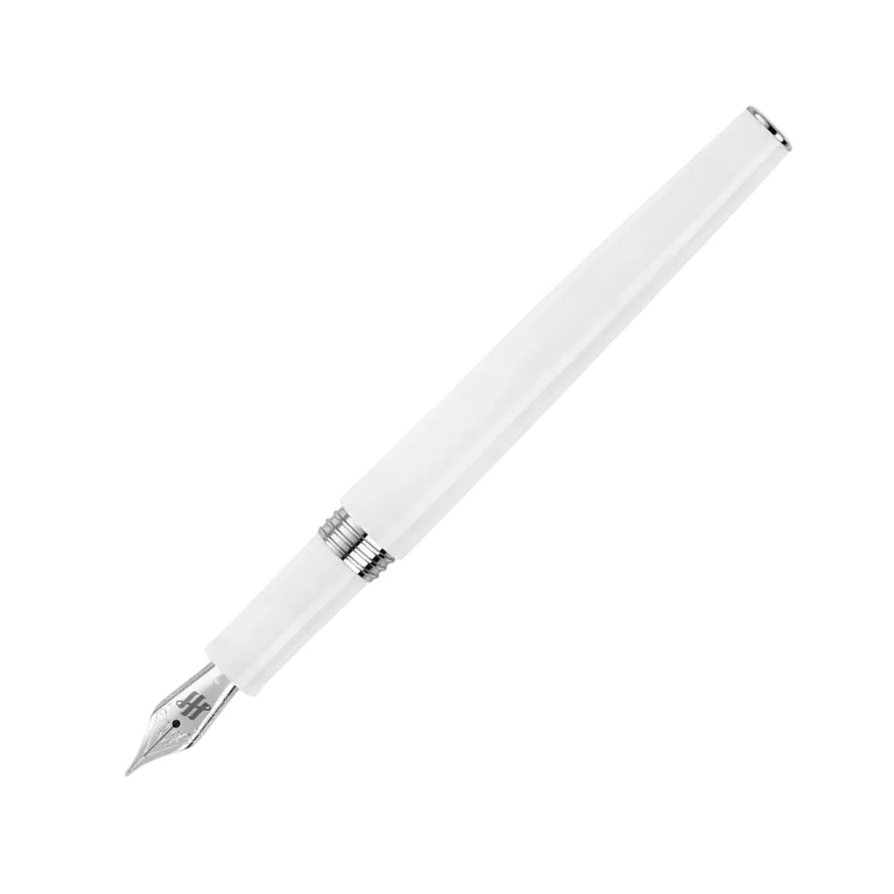 Close-up of the Armonia Fountain Pen showcasing its refined Frost White finish.