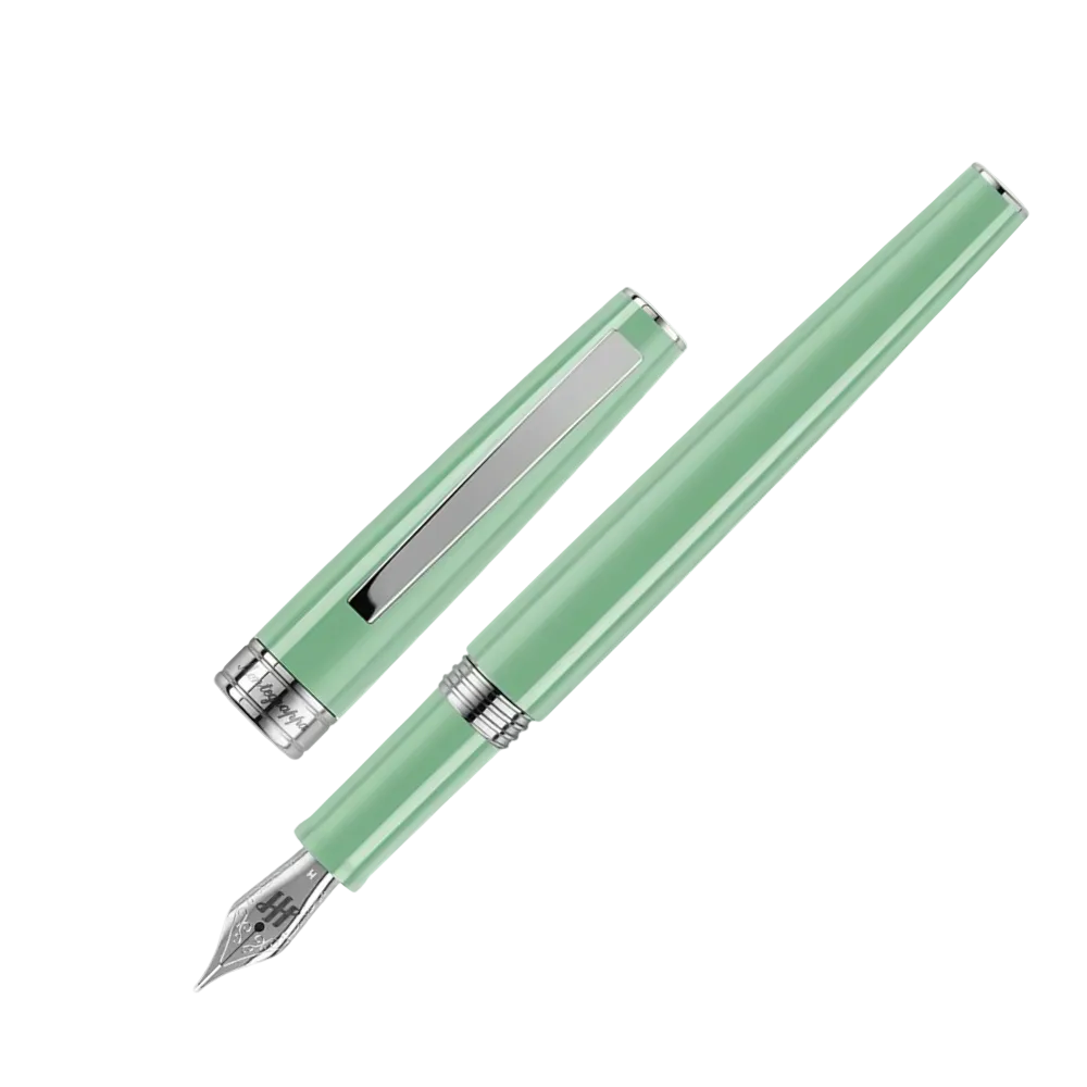 Side view of the Armonia Fountain Pen, emphasizing its elegant and vibrant color.