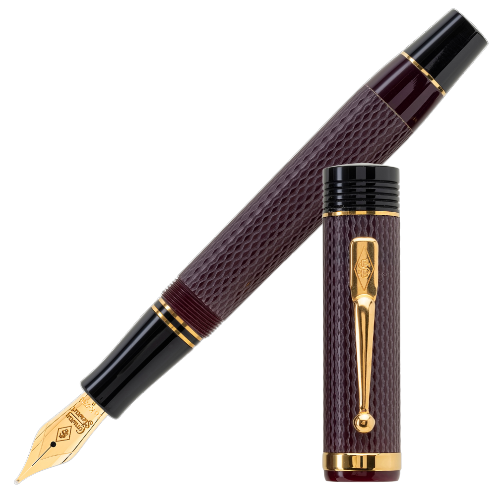Conway Stewart Churchill Blue & Bordeaux Guilloché