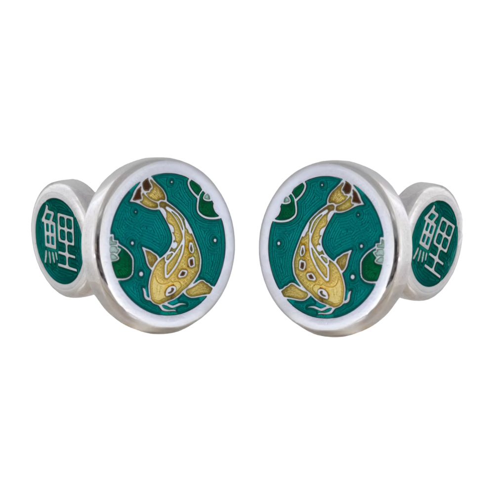 David Oscarson – Koi Cufflinks - Teal