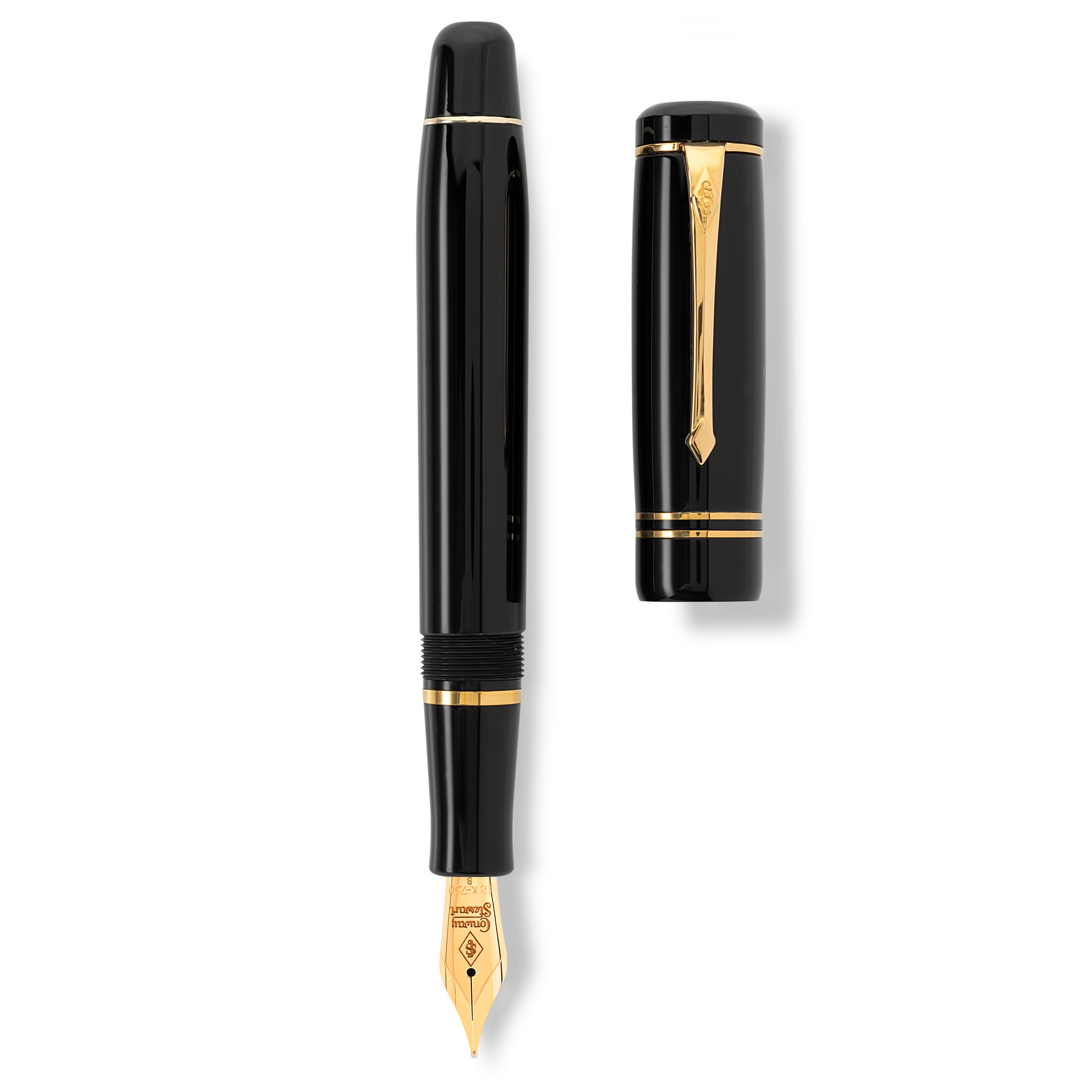 Conway Stewart Winston Black/Gold Fountain Pen