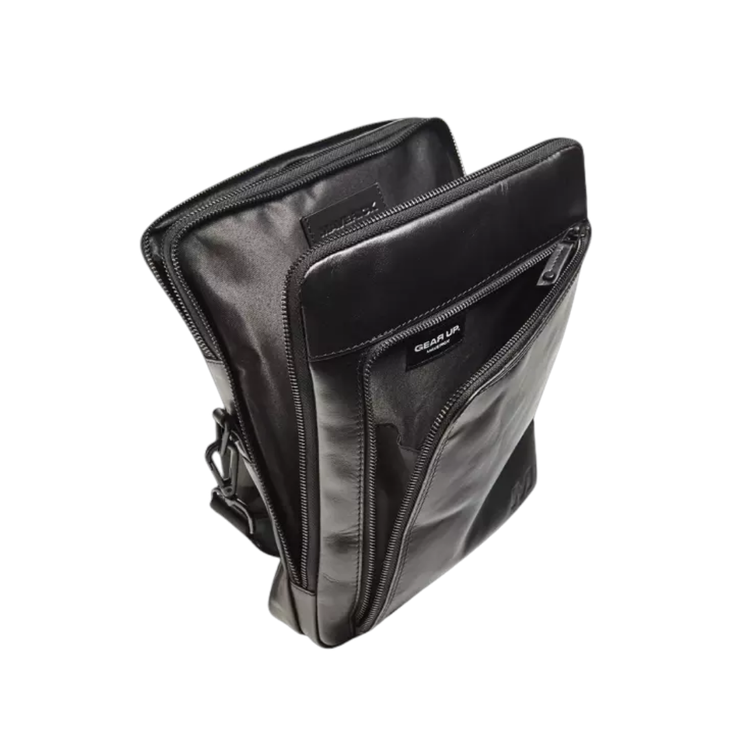 Maverick All Black Leather Shoulderbag Small