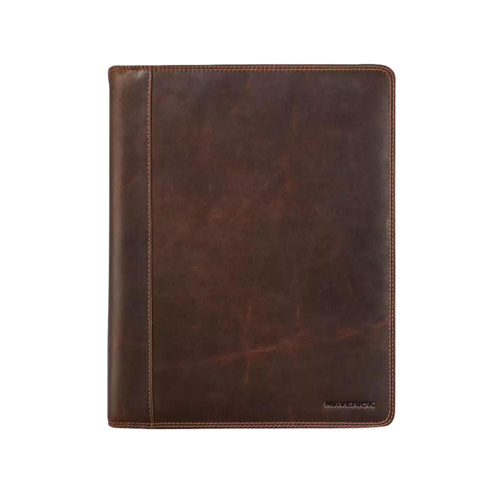 Maverick Leder-Organizer geschlossen, braunes Leder