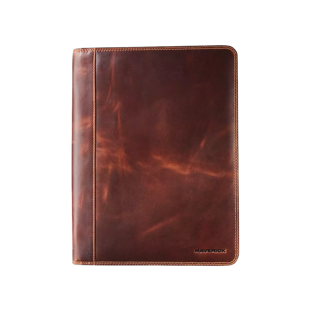Maverick Leder-Organizer, geschlossen, braunes Leder"