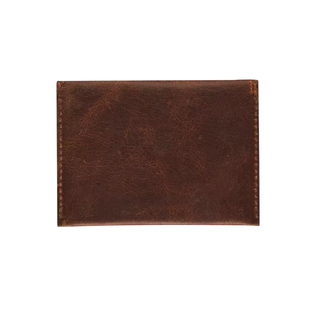 Maverick Leder-Kartenetui, braunes Leder, geöffnet"