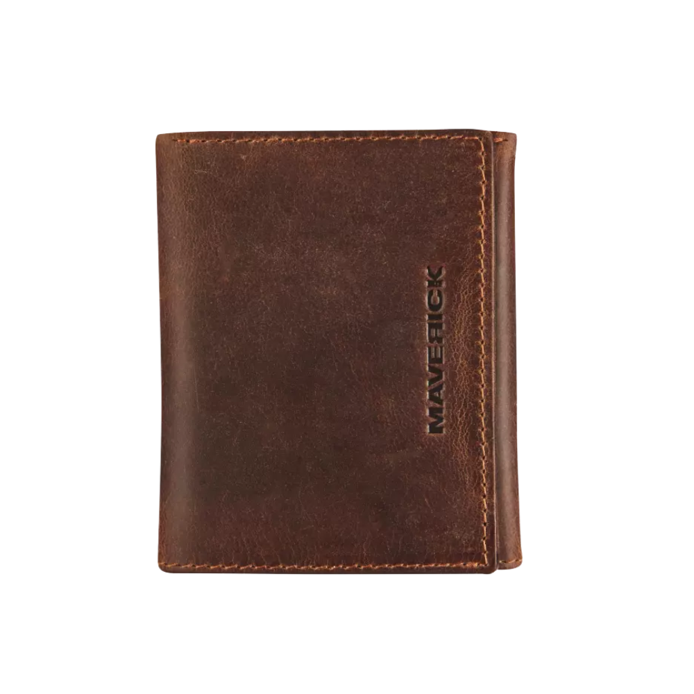 "Maverick Lederbrieftasche geschlossen, braunes Leder"