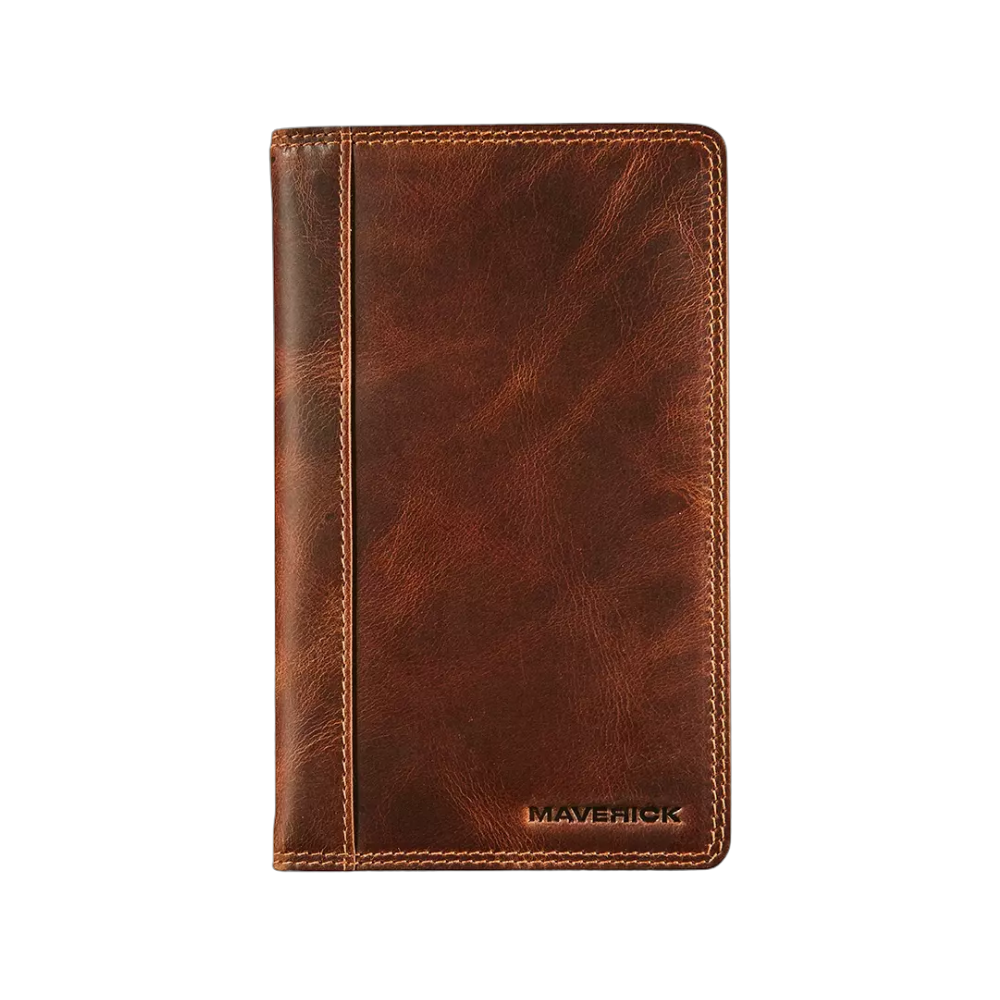 Maverick Leder-Organizer geschlossen, braunes Leder