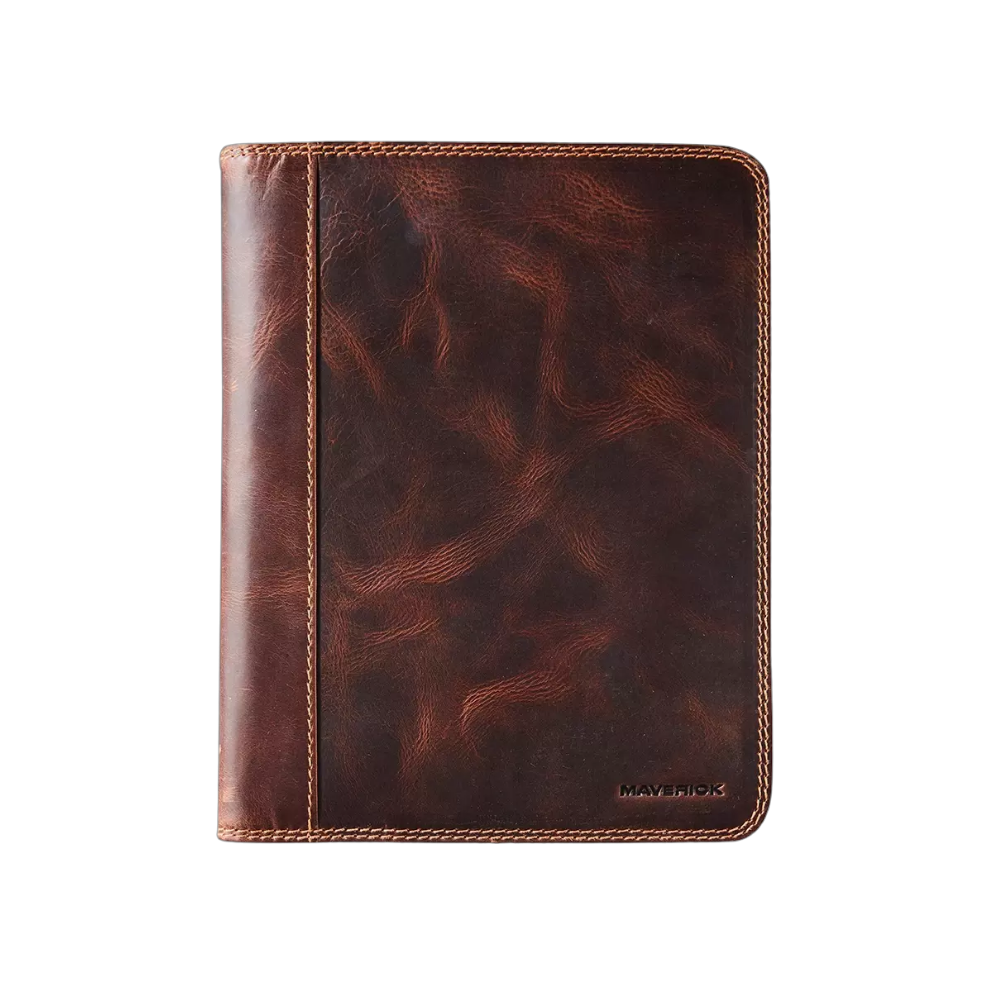 Maverick Leder-Organizer geschlossen, braunes Leder