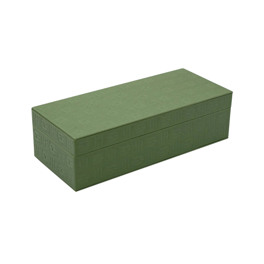 Eine grüne Geschenkbox, die leer dargestellt wird, ohne Inhalt.