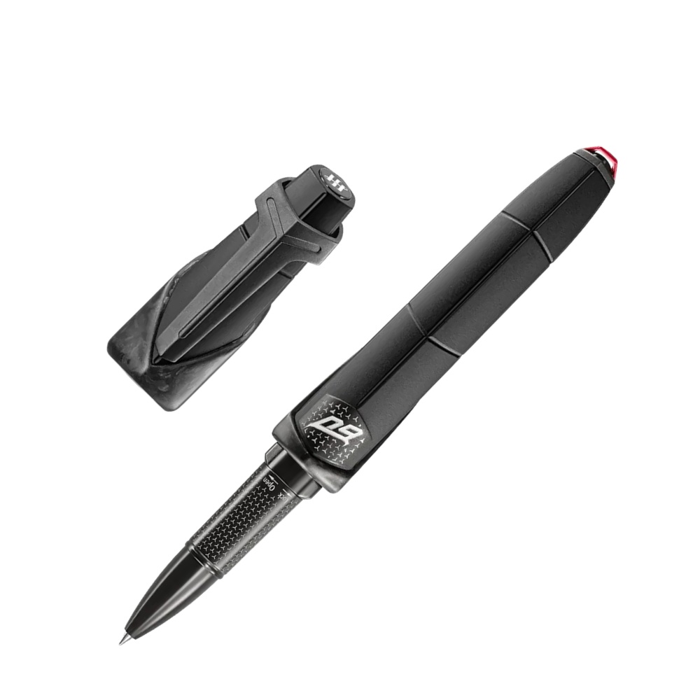 Montegrappa Automobili Lamborghini 60° Rollerball Pen, luxuriöser Schreibstil mit Carbon und Titanium, inklusive Nachfüller.