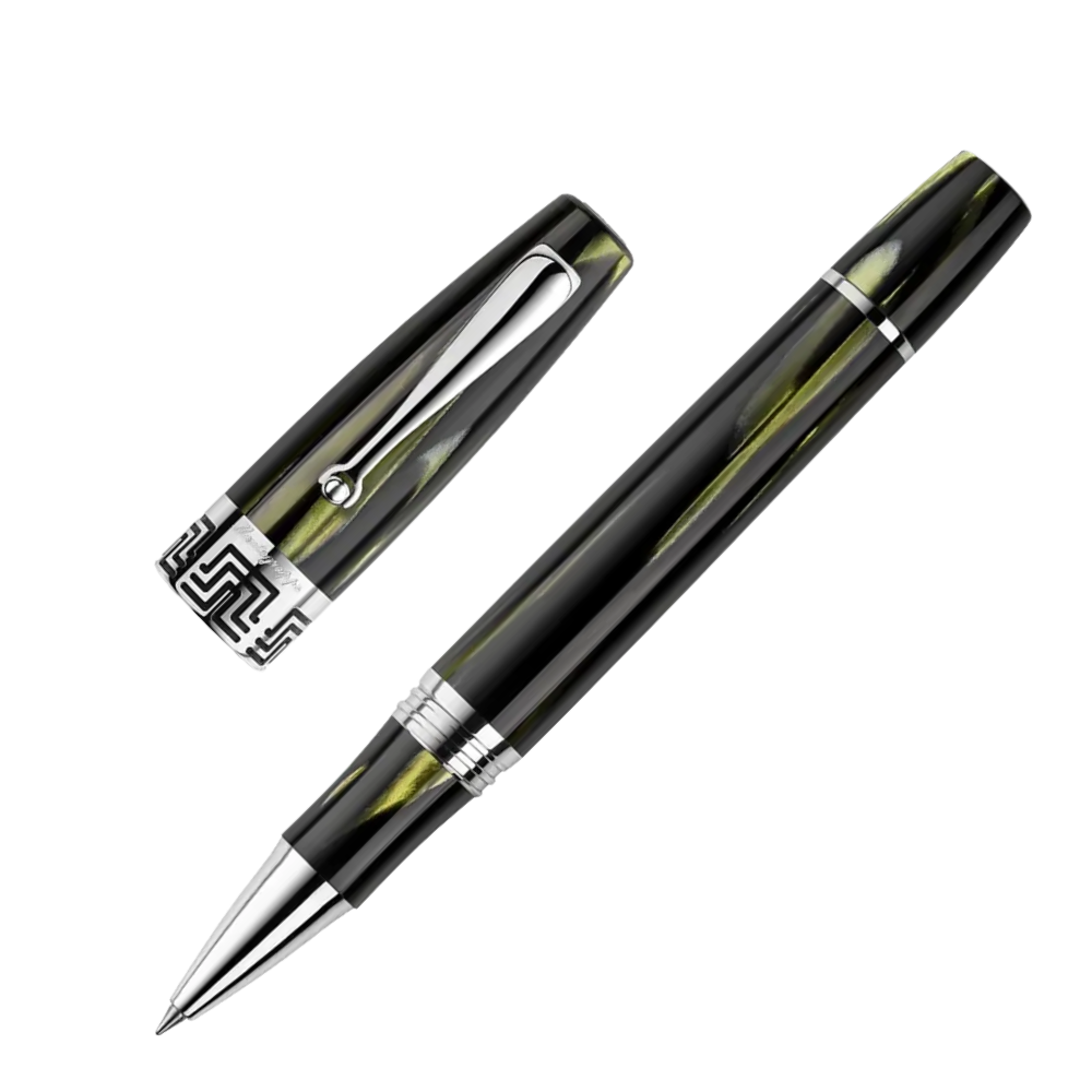 Montegrappa Extra 1930 Bamboo Black Rollerball Pen in grüner Aufbewahrungsbox