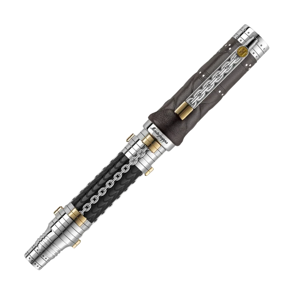 Montegrappa Harry Houdini Füllfederhalter, detailreiche Verarbeitung mit Resin, Vermeil und Kalbsleder.