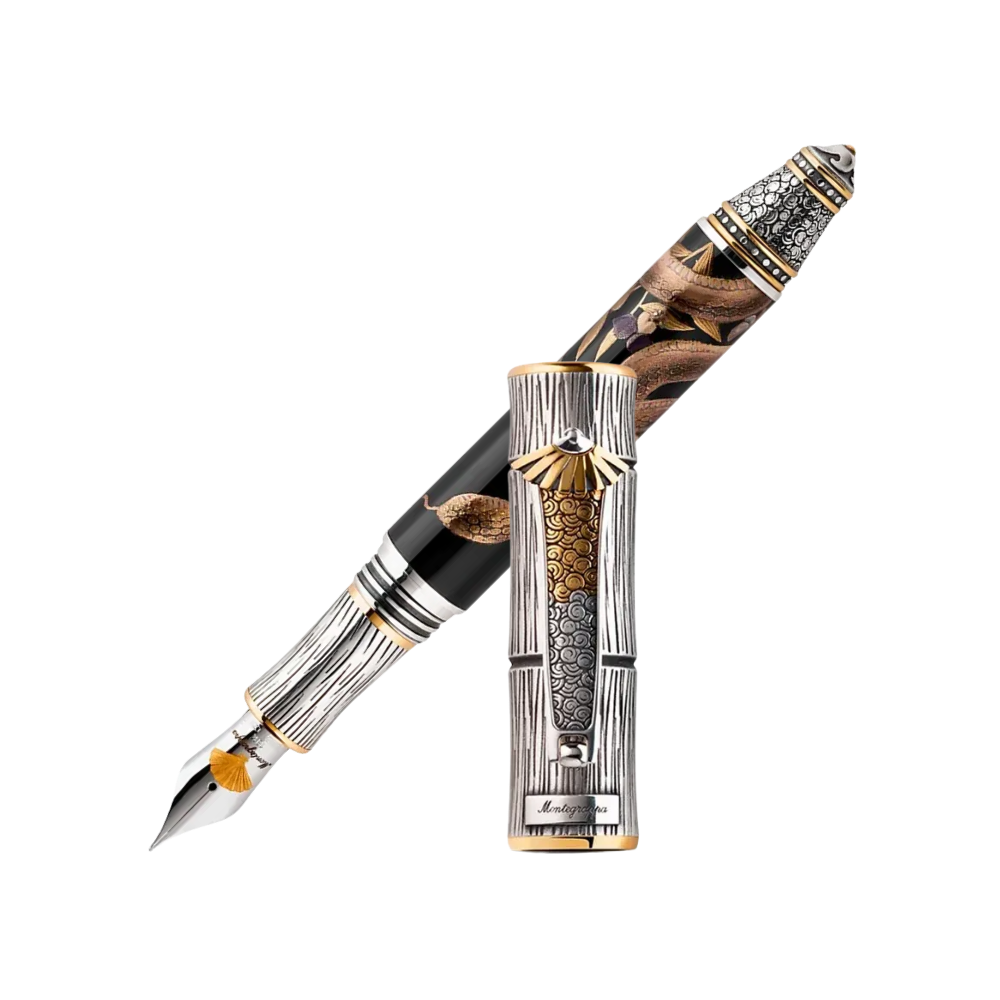 Montegrappa Füllfederhalter mit einzigartigem Design aus Edelharz und Edelstahl.