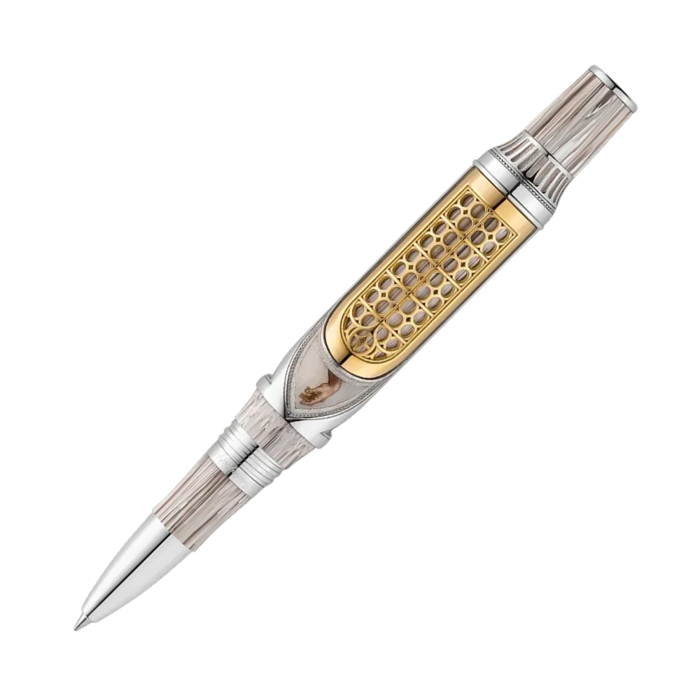 Montegrappa Michelangelo 550th Anniversary Rollerball Pen, kunstvolle Verarbeitung mit Montegrappite Resin und edlen Materialien.