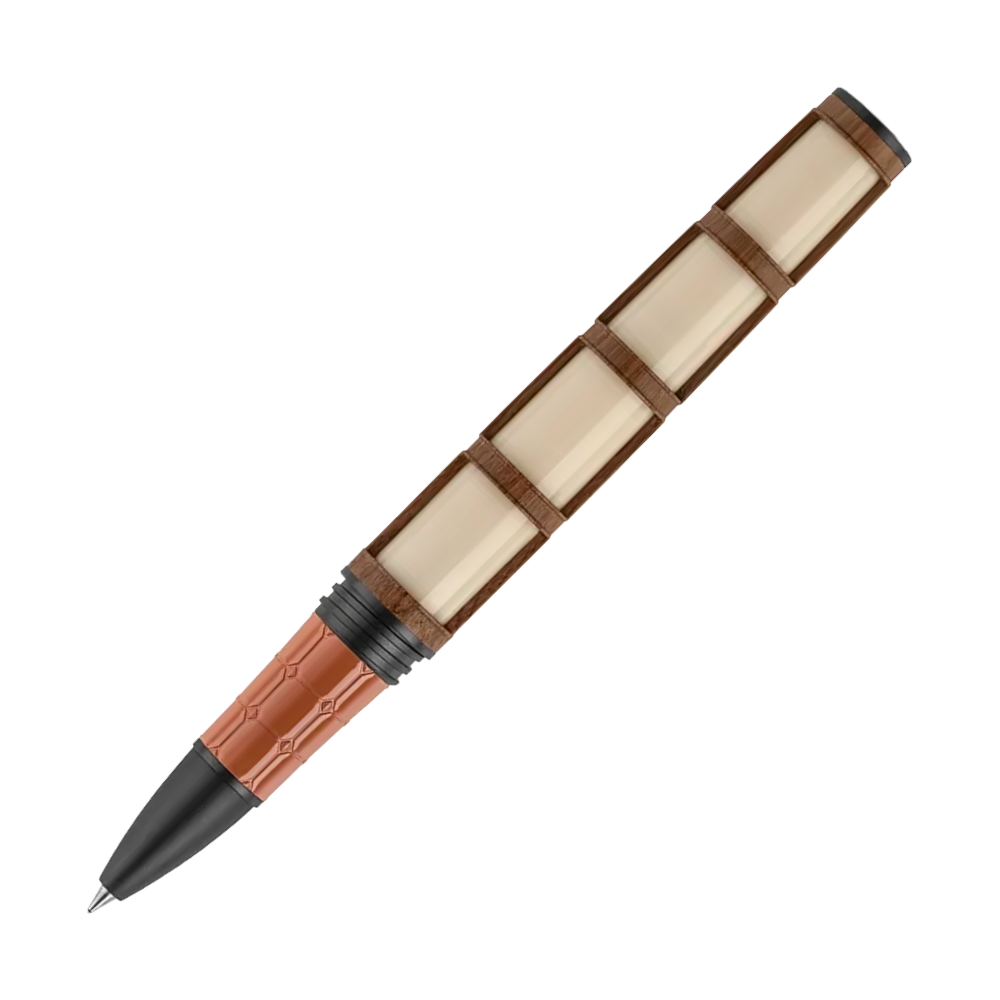 Montegrappa Ode to Bag End Rollerball Pen, elegantes Design mit schwarz-rutheniumplattierten Akzenten und hochwertigem Rollersystem.