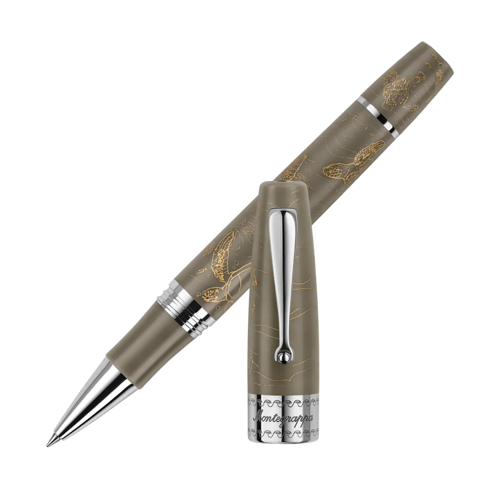 Montegrappa Sea Shepherd - Caretta caretta Rollerball Pen with a blend of recycled resin and sterling silver trim.