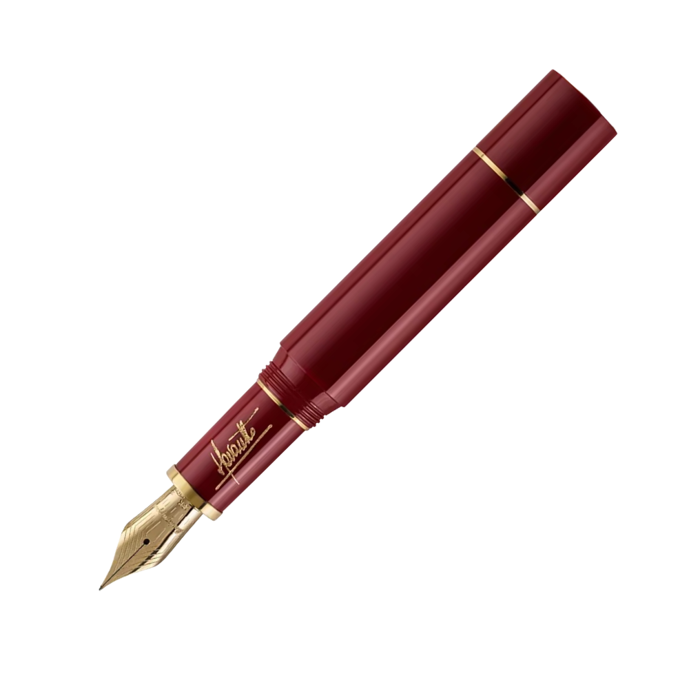 Montegrappa Füllfederhalter Schwarz mit edler Gelbgoldplattierung und 18k Goldfeder.