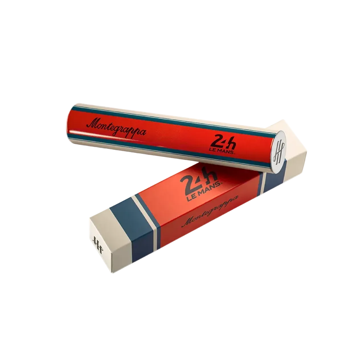 Red and silver packaging tube for the Montegrappa fountain pen.