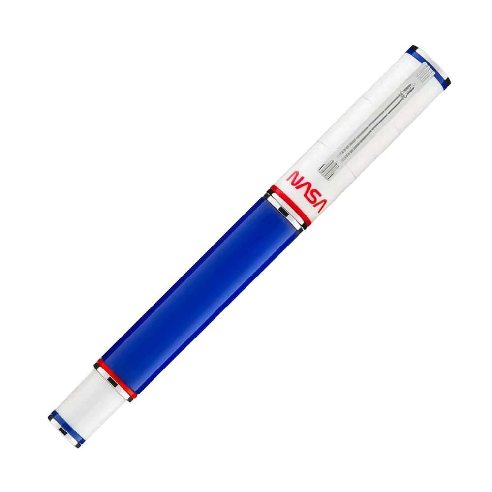 Close-up of the Montegrappa NASA Atlantis Fountain Pen showcasing the nib and design.