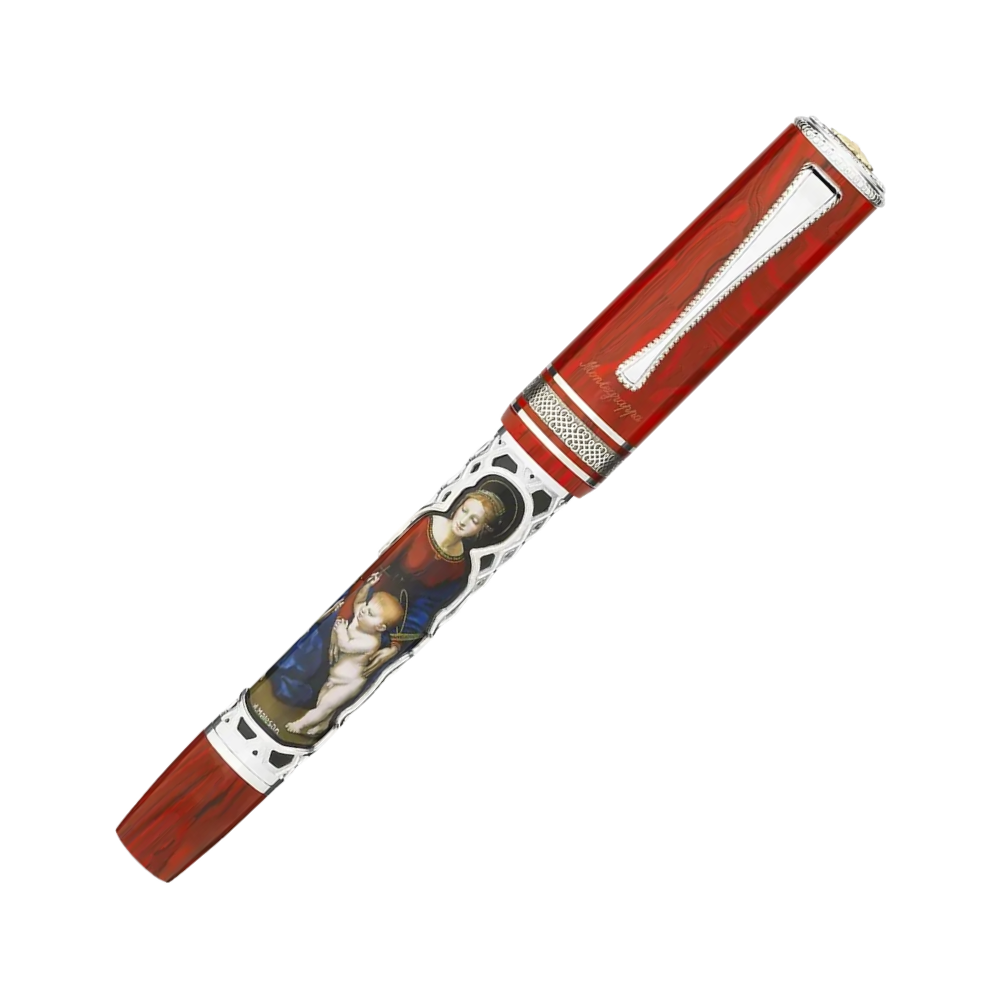 Montegrappa Raffaello 500th Anniversary Füllfederhalter displayed in its elegant box, highlighting the sophisticated design and luxurious finish.
