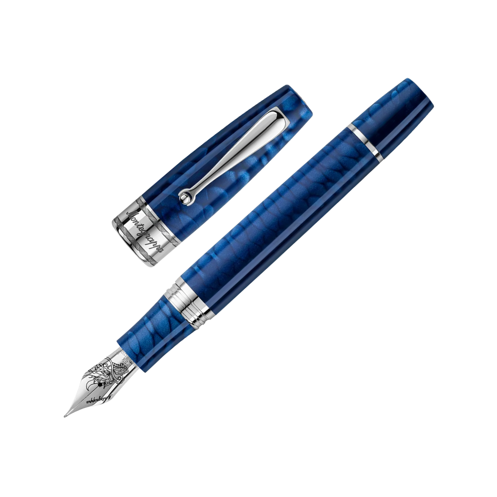 Montegrappa Füllfederhalter with detailed stainless steel accents and 18k gold nib