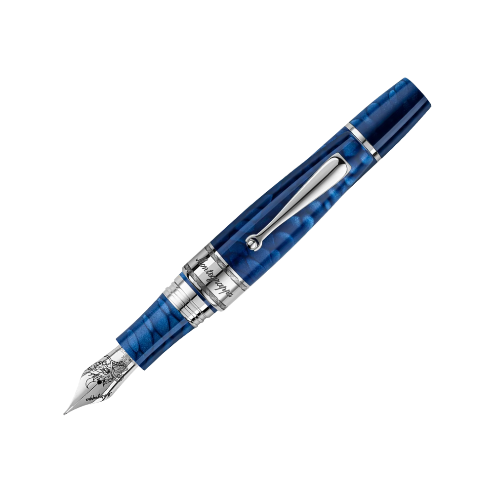 Montegrappa Füllfederhalter with detailed stainless steel accents and 18k gold nib
