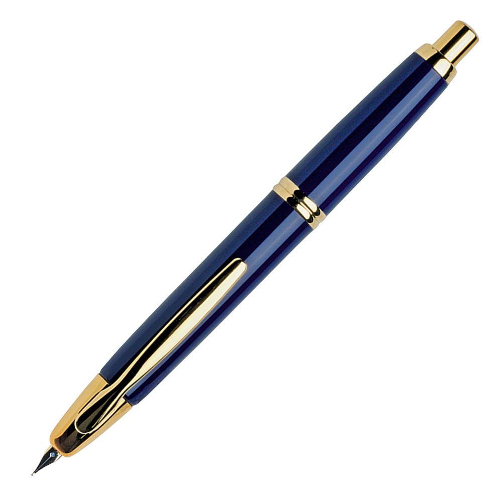 Pilot Capless Blue GT Fountain Pen with 18K Gold Nib and Gold Trim – Elegant and Luxurious Design