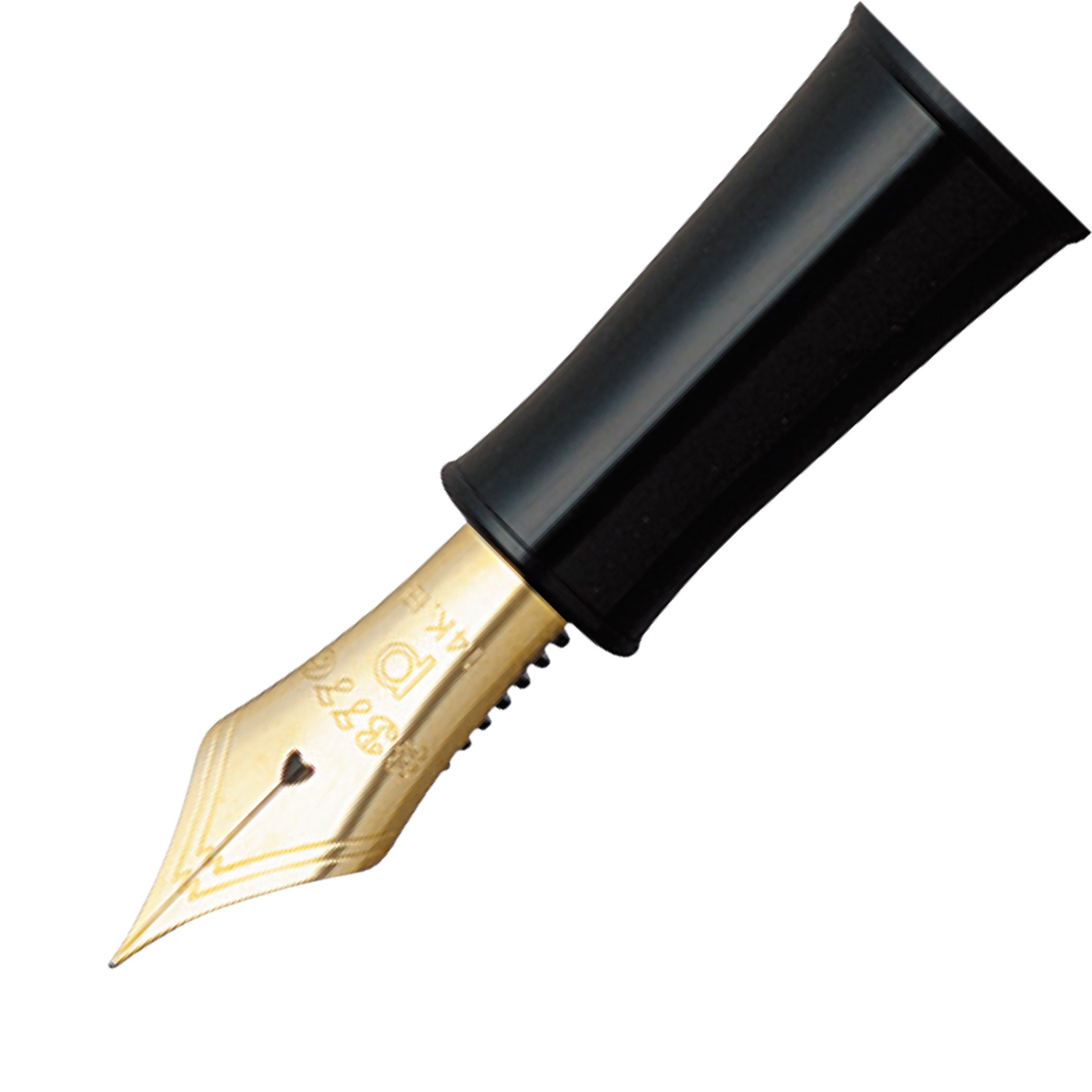 "Pilot Capless Rhodium fountain pen with a matte black body and gold accents, featuring a floral gold band near the cap."