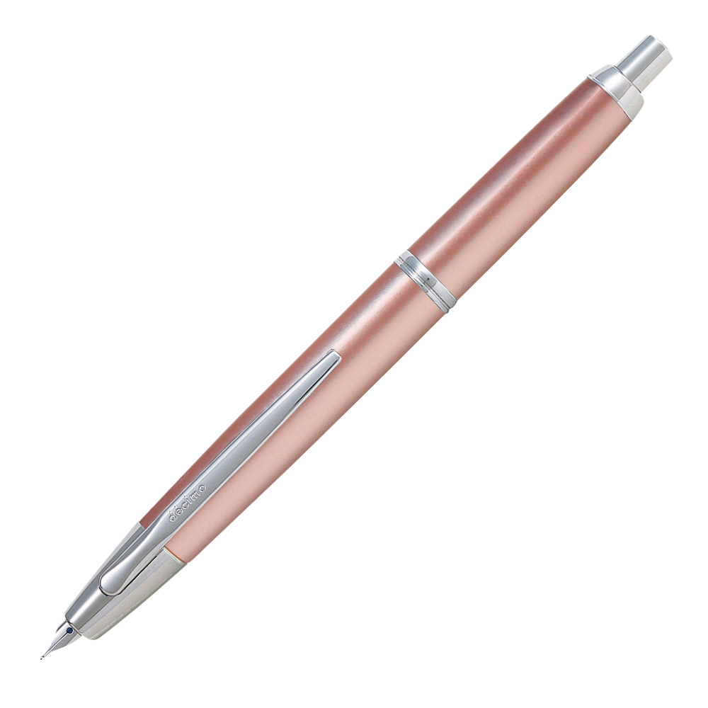 Pilot Capless Decimo Rose Gold Fountain Pen with Rhodium Trim – Elegant and Slim Design